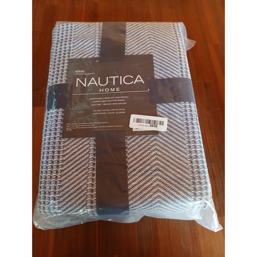 Nautica Blanket Soft Cotton Bedding, Medium Weight for All Seasons King, Navy A5
